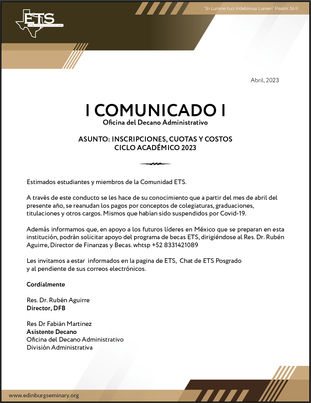 COMUNICADO